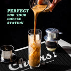 Cheers Bar Mat for Countertop 18in x 12in Large - Thick Durable Non-Slip Spill Rubber Bar Mats for Bartending - Personalized Custom Bar Mat for Home Bar Barista (Cheers)