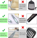 To encounter 3 Pieces Silicone Spatula Set, Heat Resistant Flexible Turner Spatulas, Nonstick Cookie Spatula, Fish Spatula, Dishwasher Safe, Light Grey