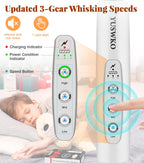 YUSWKO Milk Frother Handheld for Coffee, Rechargeable Drink Mixer with 3 Heads 3 Speeds Electric Coffee Frother Whisk, Gift for Many Occasions and Festival