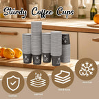 4 oz Paper Coffee Cups - 500 Pack Paper Espresso Cups, Disposable Coffee Cup, Small Paper Cup for Hot or Cold Beverage, Espresso, Capucino for Party, Picnic, Home, Office and Business (Black)