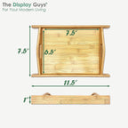 Natural Bamboo Serving Tray w/Handles (Small) - Decorative Platter for Food, Breakfast, Wooden Coffee Table, Ottoman, Couch, Picnic by The Display Guys