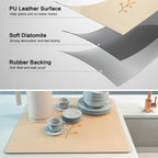 Cream Dish Drying Mat 16''x19'', Absorbent Anti Spill Bar Mat for Kitchen Counter, Fits Under Coffee Maker & Espresso Machine