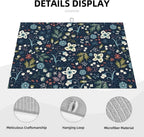 2Pcs Dish Drying Mats Faucet Mats Sets Large Size Coffee Mats Sink Faucet Mat Splash Guard for Kitchen Counter Bathroom Sink Coffee Bar Kitchen Decor (Cute Wildflowers, 18"x24" 15" x 5.5"Set)