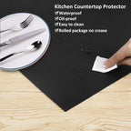 Extra Large Silicone Mat,Silicone Mats for Kitchen Counter Island Dinner Table Countertop Protector Heat Resistant Mat (120” x 48”, Black)