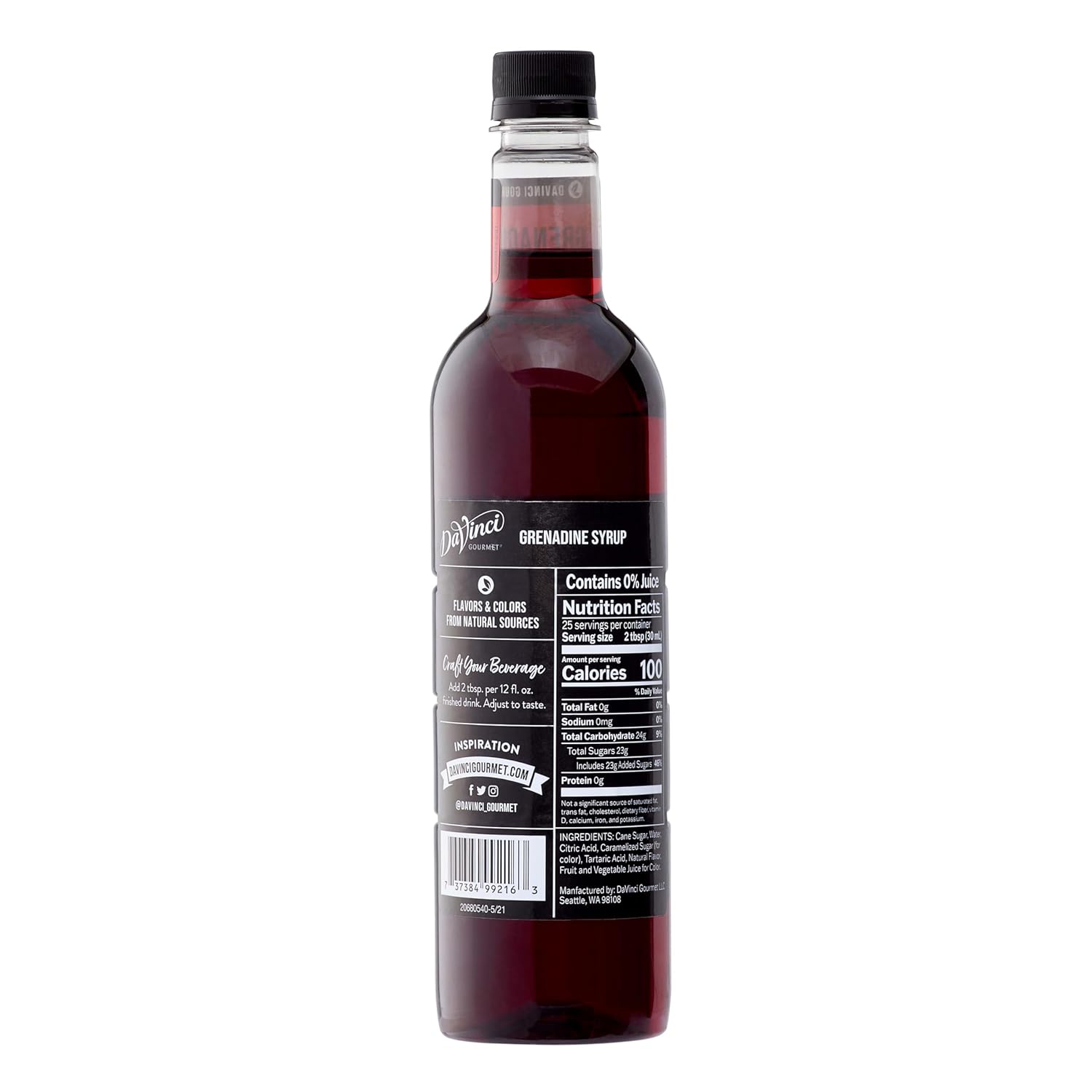 DaVinci Gourmet Grenadine Syrup, 25.4 Fluid Ounces (Pack of 1)