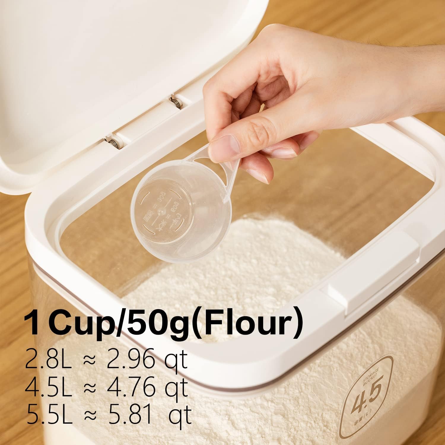 Flour Storage Container - 2.8L Keep Your Flour Fresh and Conveniently Accessible