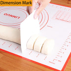 Silicone Baking Mat，Non Stick Rolling Dough with Measurements for Pie Pizza Cookies Fondant Making，Extra Thick Non Slip Silicone Pastry Mat