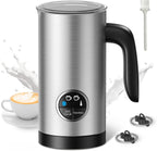 Milk Frother, Airyoyo 4-in-1 Milk Frother with Stand, Electric Milk Frother and Steamer Hot& Cold Foam Temperature Control, Auto Shut-Off Frother for Coffee Latte