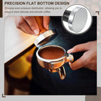 uxcell 51mm Coffee Tamper, Stainless Steel Espresso Press Tamper, Espresso Tamper with Wooden Handle Suitable for Coffee Shop, Restaurant Bar, Bakery (Black)