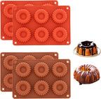 4 PCS Silicone Molds for Baking Non Stick Jello Molds with 6 Cavity Gelatin Mold for Baking Cupcakes Donuts Chocolate Muffins Brownies Jelly