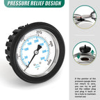 0-5000PSI Stainless Steel Liquid Filled Pressure Gauge, 2.5" Dial Size, 1/4" NPT Back Mount, with Rubber Protective Sleeve, for Tube, Water Pump, Gas, Liquid, Pressure Test