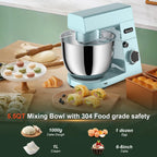 HOWORK Stand Mixer,10+p Speeds With 5.5QT Stainless Steel Bowl,Dough Hook, Wire Whip & Beater,for Most Home Cooks,Blue