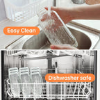 STARSIDE 32 oz Glass Juice Bottles with Lids 2 Pack - Square Reusable Drinking Jars for Juicing, Milk, Kombucha - Includes 1 Bottle Brush, 6 Colored Labels