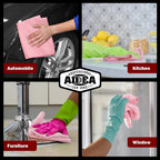AIDEA Microfiber Cleaning Cloth Pink 10PK, Microfiber Towels for Cars, Premium Car Cloths, Dusting Cloth Lint Free Cleaning Rags for SUVs, House, Kitchen, Window, Workshops,12×12"