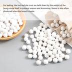 2.2Lb Ceramic Pie Weights Baking Beans Pie Crust Reusable 10mm Weights Natural Ceramic Stoneware with Wheat Straw Container (35 Oz Total) (Green)