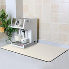 ZLR Coffee Mat - 16" x 24" Extra Large Kitchen Hide Stain Absorbent Dish Drying Mat for Countertop - Easy to Clean Coffee Bar Mat for Espresso Machine and Spill Protection - Creamy