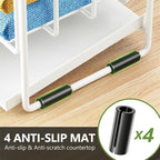 Cisily White 2-Tier Kitchen Sink Caddy Organzier Rack with Flexible Dish Brush Holder, Sponge Holder for Kitchen Sink Countertop Organization Storage,Home Decor Accessories