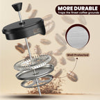 Utopia Kitchen 12 Ounce 0.35 Liter French Press Coffee Maker, Tea Maker, Travel Coffee Presses, Heat Resistant Thickened Borosilicate Coffee Pot for Camping Travel Gifts, Black Pack of 1