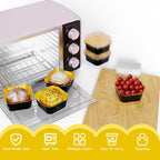 50 Pack Square Mini Cake Pans with Lids,Mini Loaf Pans with Lids,Aluminum Foil Baking Cups,Disposable Ramekins Cupcake Cups,Dessert Cups for Wedding Birthday Party,5oz (Black&Gold)