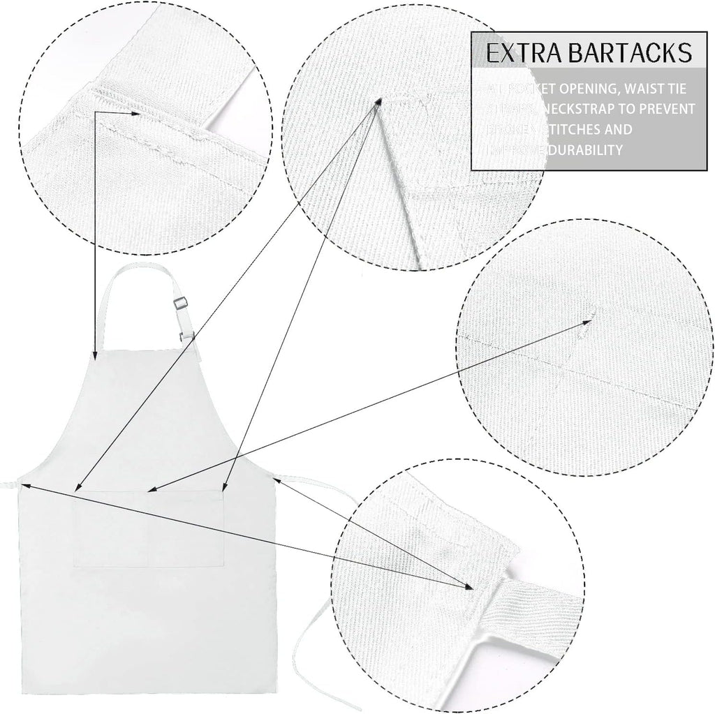 Cotton Blend Waterproof Apron With 2 Pockets for Women Men - Cooking Kitchen Chef Arpon BBQ Work Painting - (1 Pack)