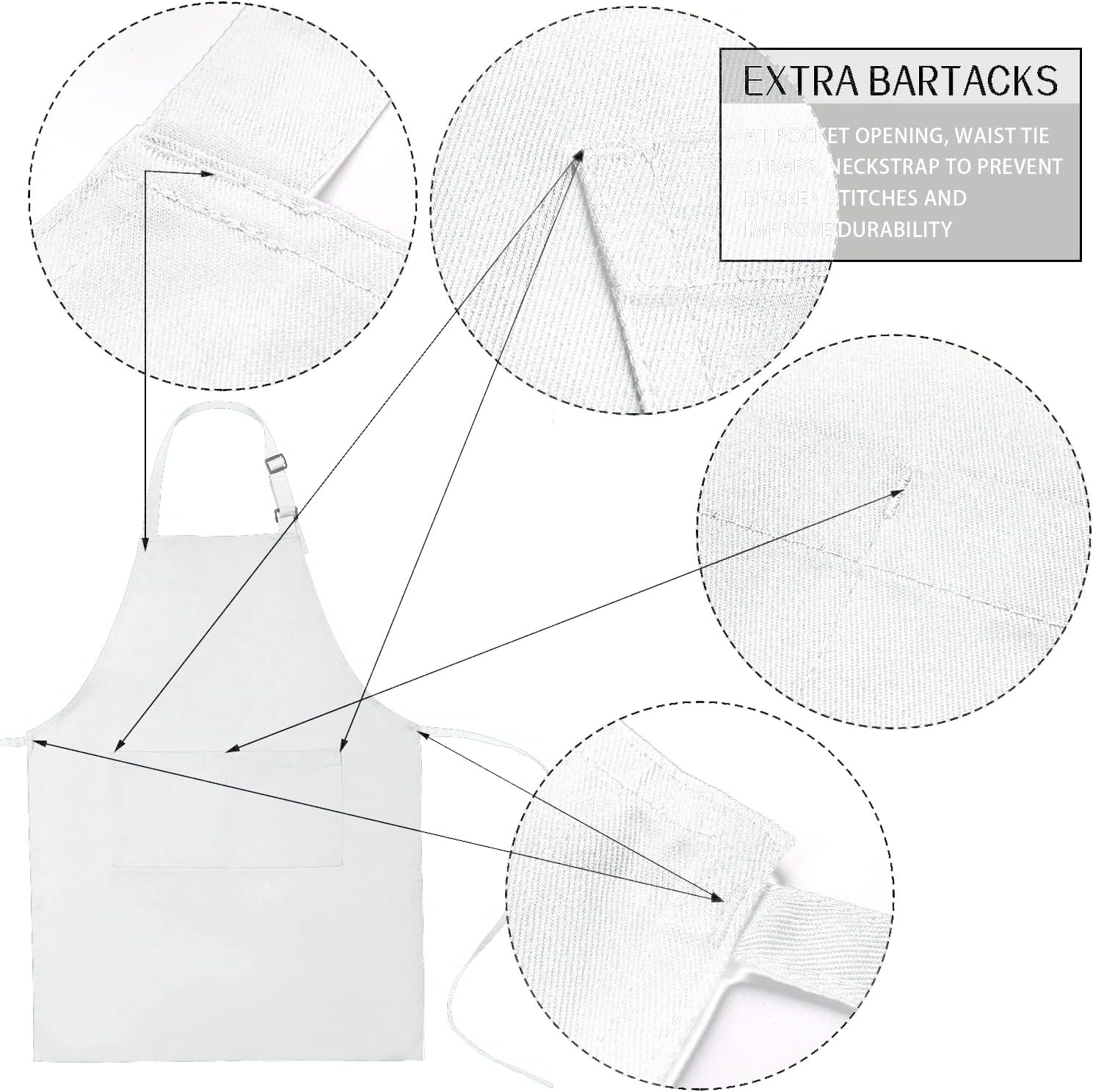 Cotton Blend Waterproof Apron With 2 Pockets for Women Men - Cooking Kitchen Chef Arpon BBQ Work Painting - (1 Pack)