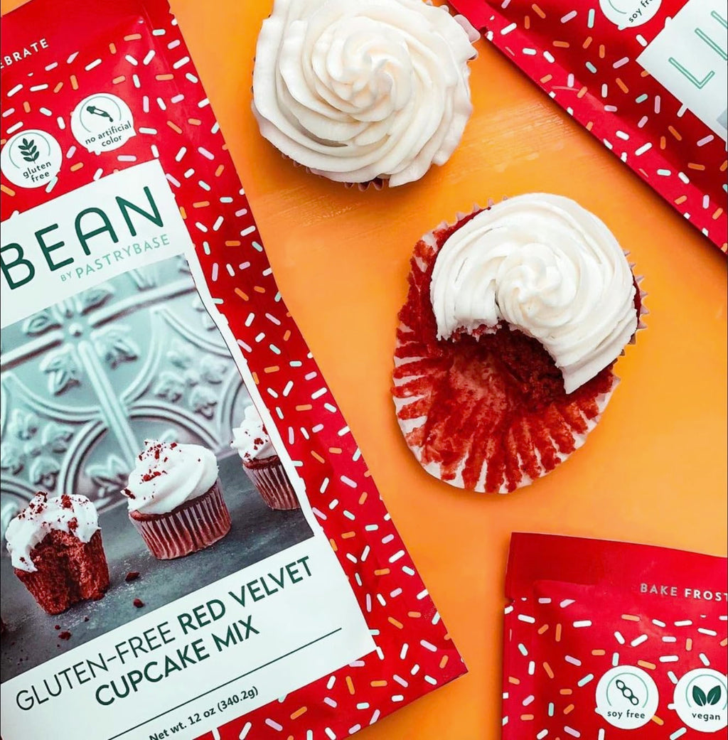 LillyBean Gluten Free Moist Red Velvet Cake and Cupcake Mix with No Artificial Colors - Dairy and Soy Free, Vegan - Makes Delicious Desserts - Cakes, Donuts, Cake Pops - 12 oz