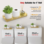 Bathroom Tray for Counter, Oak Wooden 11.2" L Decorative Vanity Tray for Dresser Tops, Kitchen Countertop Organizer, Gold Brushing