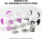 200 Count Fanativita K Cup Filters Disposable with Genius Lid Design, Fit All Reusable K Cups for Keurig (White)