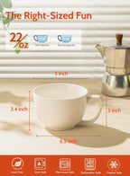 Sweese Porcelain 22oz Large Coffee Mugs Set of 4, Large Soup Mug with Handles Perfect for Coffee, Tea, Hot Chocolate, Microwave Safe, White