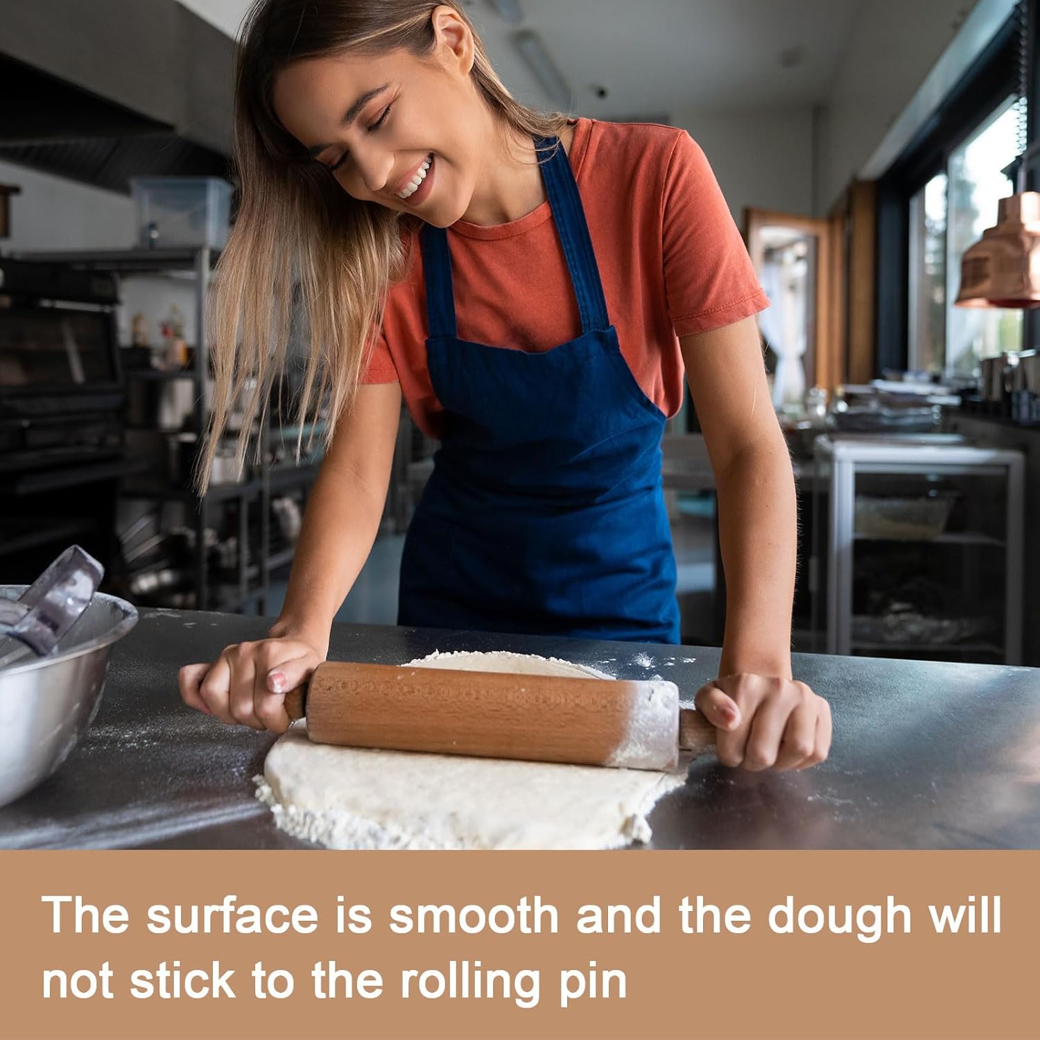 HARFINGTON 2pcs Silicone Rolling Pin 10" Stainless Silicone Surface Non-Stick Stainless Steel Inner Core Dough Roller Kitchen Roller for Baking Pastry Pizza Fondant Bread, Blue,Green