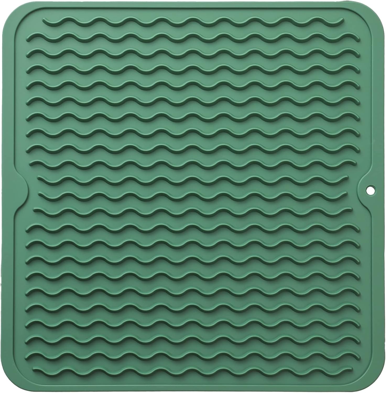 Silicone Dish Drying Mat for Multiple Usage,Easy clean,Eco-friendly,Heat-resistant Silicone Mat for Kitchen Counter or Sink,Refrigerator or Drawer liner Green M 12 inches x 12 inches