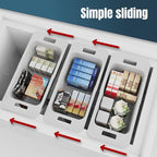 Yatmung Adjustable Freezer Baskets - Chest & Deep Freezer Organizer Bins - Expandable Storage Bins with Handle - Kitchen Organization Accessories - Gray, 2-PACK