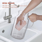 1 Gallon Glass Pitcher with Lid and Spout, Glass Water Carafe for Hot/Cold Water, Large Jug for Iced Tea, Coffee, Juice and Homemade Beverage