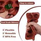 Actvty Skull Chocolate Molds, Halloween Chocolate Candy Molds, 2 Packs 10 Cavity Skull Silicone Molds with 5 Different Designs for Making Chocolate, Candy, Gummy, Jello, Cake Decor, Wax Melts