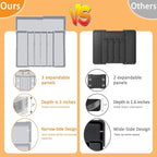 Homecor Silverware Drawer Organizer for Kitchen - Adjustable Utensil Holder Drawer Organizer, BPA Free Flatware and Cutlery Tray, Expandable Plastic Storage for Spoons Forks Knives, Grey