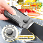 DIYSELF 2 Pack Razor Blade Scraper with 30 Pcs Spare Blades - Scraper Tool for Cleaning, Glass, Stickers - Scraper for Glass Top Stove - Paint Scraper - Razor Scraper - Glass Scraper - Oven Scraper