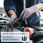 Work Gloves MicroFoam Nitrile Coated-6 Pairs,Endurance Seamless Knit Nylon,Dots on palm,Tacky Dot Grip Gloves