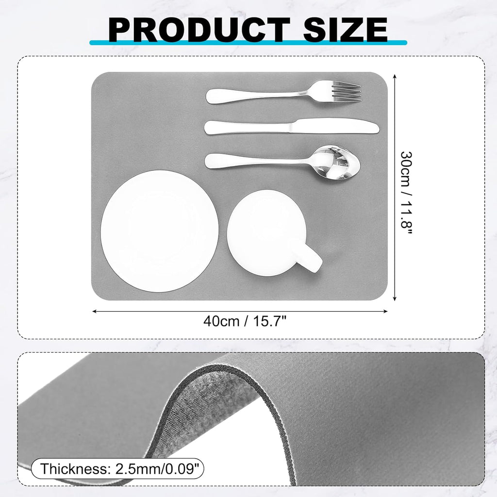 uxcell Silicone Mats for Kitchen Counter, 15.7" x 11.8" Non-Slip Countertop Protector Mat Heat Resistant Coffee Mat Waterproof Table Placemat, Gray
