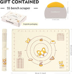 Ourokhome Silicone Baking Mat Sheet and Pastry Dough Cutter, 0.5 Inch Thick 32" X 24" BPA free Silicone Rolling Mat, Non-Stick and Anti-Slip, Dishwasher Safe (Beige)