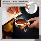 uxcell 58mm Coffee Tamper, Stainless Steel Espresso Press Tamper, Espresso Tamper with Wooden Handle Suitable for Coffee Shop, Restaurant Bar, Bakery (Dark Brown)