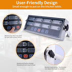 8-Channel Digital Kitchen Timer - Commercial Cooking Timer with Alarm Reminder- Professional Restaurant Timers for Fryer, Food Trucks, and Bakeries