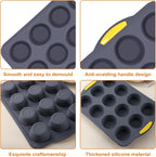 Muffin Pan, Cupcake Pan, Set of 2, 12-Cup Muffin Tin, Non-Stick Bakeware, Easy to Release and Clean, Baking Molds, Muffin Tray, Molds for Homemade Cupcakes & Muffins (Blue silicone)