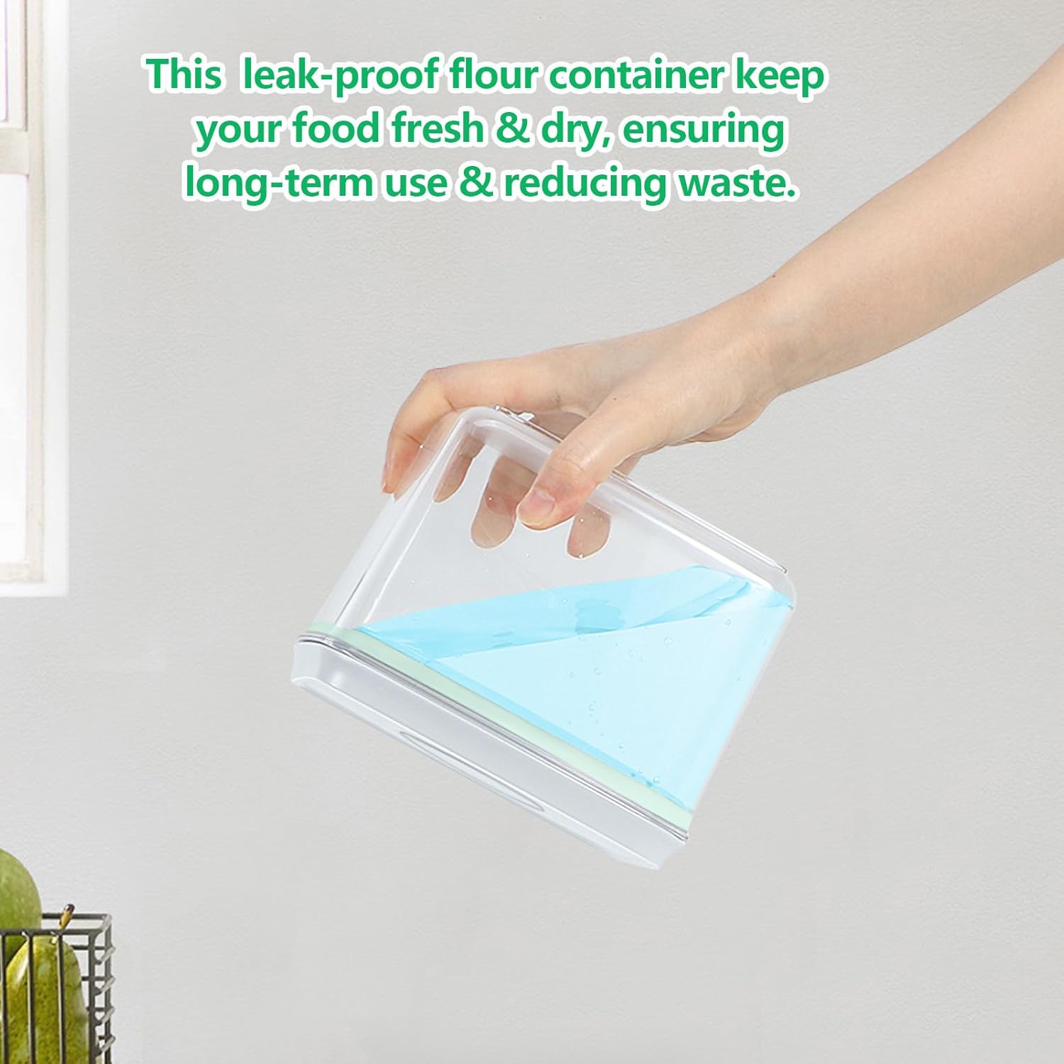 3 Pack Flour and Sugar Storage Containers with Pop-up Lid, 1.26Qt + 2.11Qt + 3.48Qt Food Storage Container for Rice, Spaghetti, Pasta, Nuts, Snack, Candy, Dog Treat, Kitchen Pantry Organization