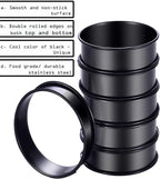 DATANYA 12Packs Crumpet Rings NONSTICK English Muffin Rings 3.15 Inch Stainless Steel Double Rolled Tart Ring Upgraded Round Metal Baking Cooking Pastry Ring Molds for muffins, pancakes