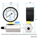 MEANLIN MEASURE 0-60Psi 2" Steel Double Graduated Air Test Pressure gauges, 3/4" FNPT Connection, -3-2-3% Accuracy