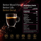 VINIA Blood Flow DECAF Coffee - Medium Roast Superfood Coffee Pods, Swiss Water Process Powered by Red Grape Piceid Resveratrol Boost Energy Compatible with K Cup Coffee Pods Machines, Caffeine Free, 30 Ct