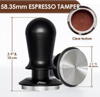 58.35mm Espresso Tamper, 3 Spring Loaded Tamper, Espresso press tool with Ripple Base, Self Leveling Tamper for Barista, Compatible with 58mm Breville, Gaggia Bottomless Portafilter