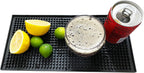 Bar Mats 2PCS 6" x 12" Small Black, Countertop Coffee Mat for Home Bar, Service Spill Mat for Cocktail Bartender Kitchen, PVC Counter Top Cup Glasses Dish Drying Mat, 2Pac(Black)