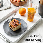 Bzyoo Melamine Gallery Tray -11.5in x 16inch Large Rectangle Serving Tray with Handle for Entertaining, Ottoman and Kitchen Counter Decor, Decorative Home Coffee Table Tray or Vanity Tray - White