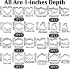 Metal Cookie Cutters Set 24 Pieces, Cookie Cutter -Heart, Star, Round, Flower, Animals for Valentine'S Day Christmas Holiday